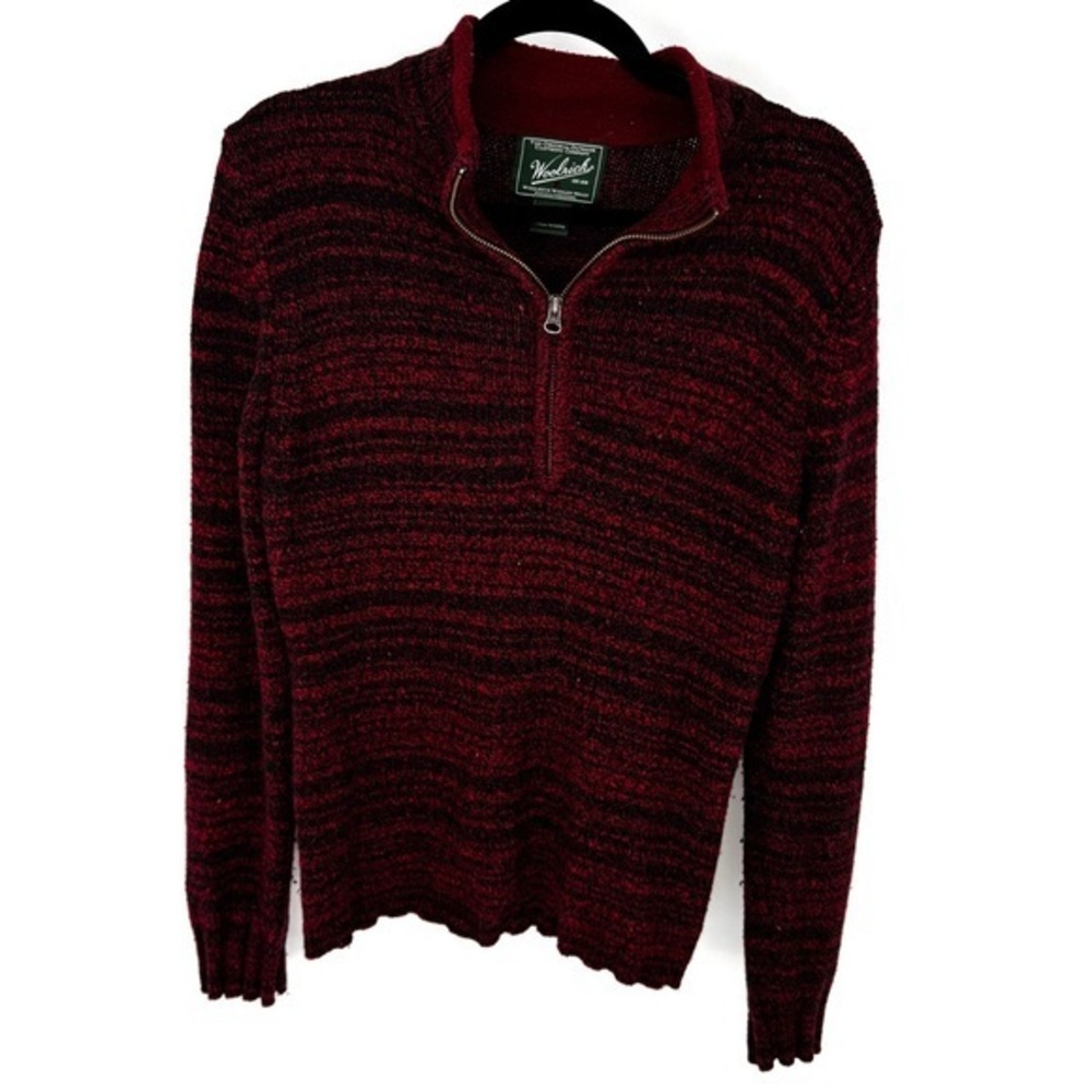 Woolrich Red and Black Woolen wool knit cottagecore pullover Sweater